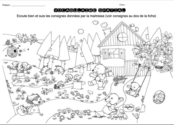 Compréhension de consigne : vocabulaire spatial Boucle d'Or