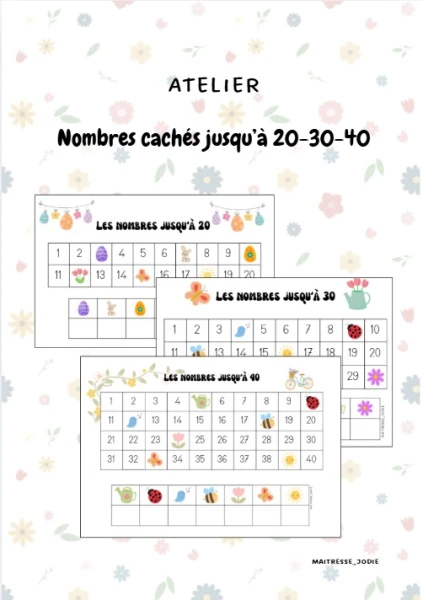 Nombres cachés jusqu'à 20-30-40